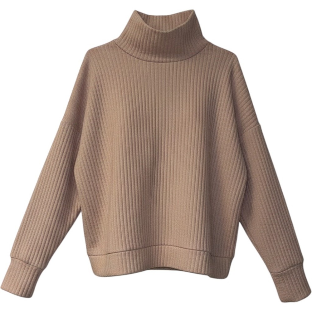 For The Republic Mauve Pink Ribbed Mock Neck Sweater Size Medium